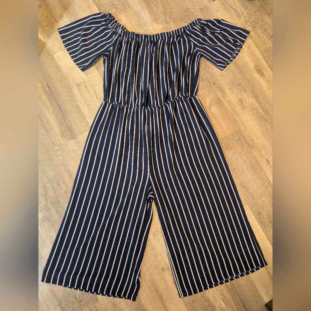 Flirty Women's Ambiance Blue And White Jumpsuit. Size 2XL